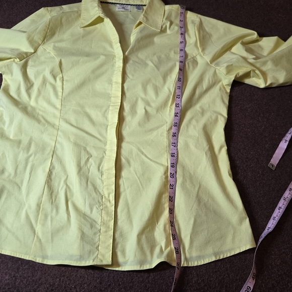 Riders Hidden Button Front Blouse Yellow Women's Size XXL - Picture 6 of 8